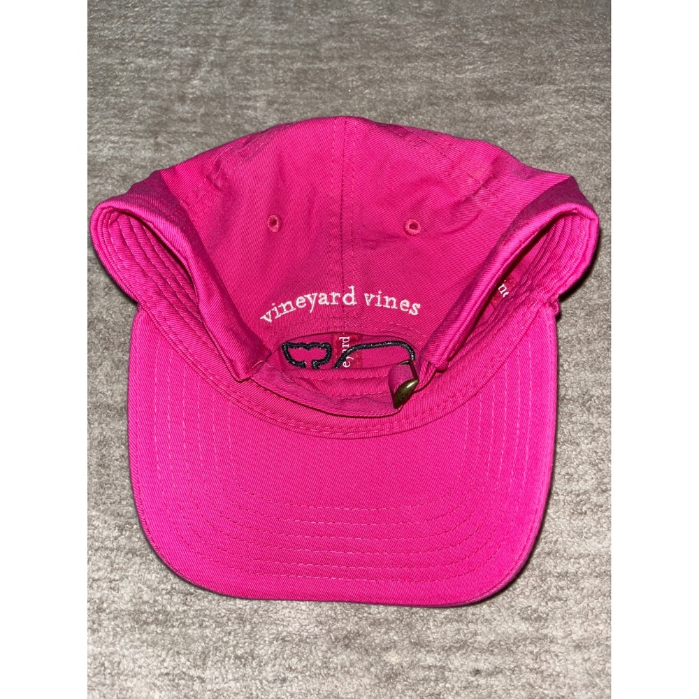 Vineyard Vines Pink Gingham Whale Logo Adjustable Baseball Hat Cap Womens - Picture 2 of 3